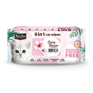 KIT CAT ANTIBACTERIAL WIPES FOR CATS - CHERRY BLOSSOM