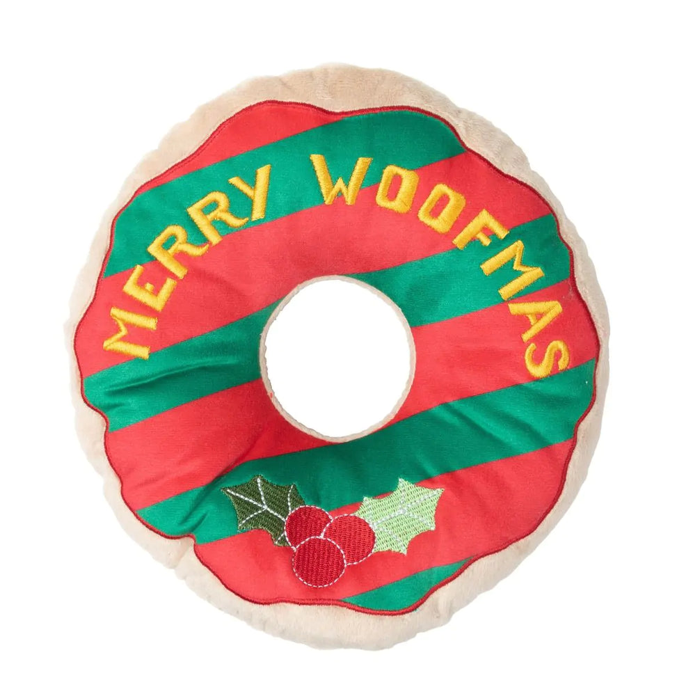 GIANT MERRY WOOFMAS DONUT - DOG TOY
