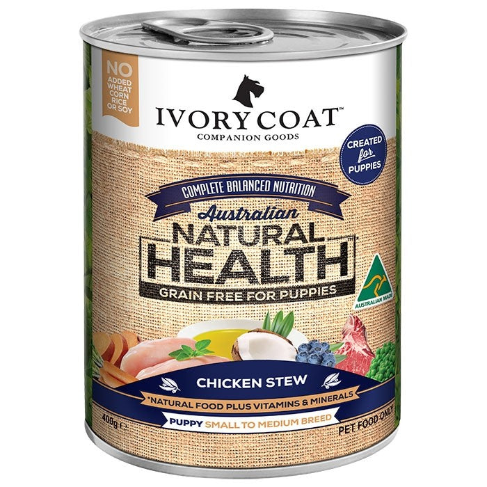 IVORY COAT WET PUPPY FOOD CHICKEN STEW - 400G