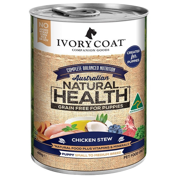 
            
                Load image into Gallery viewer, IVORY COAT WET PUPPY FOOD CHICKEN STEW - 400G
            
        