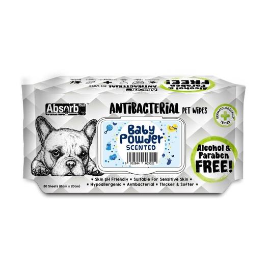 ANTIBACTERIAL PET WIPES - BABY POWDER