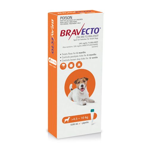 BRAVECTO SPOT ON FOR DOGS 4.5-10KG