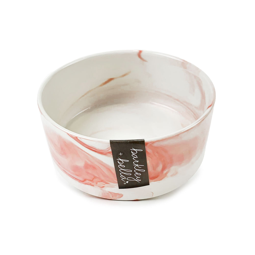 BARKLEY & BELLA BOWL - ZEN PINK MARBLE