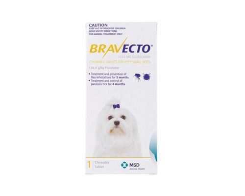 BRAVECTO CHEWABLE TABLET DOGS 2-4.5KG